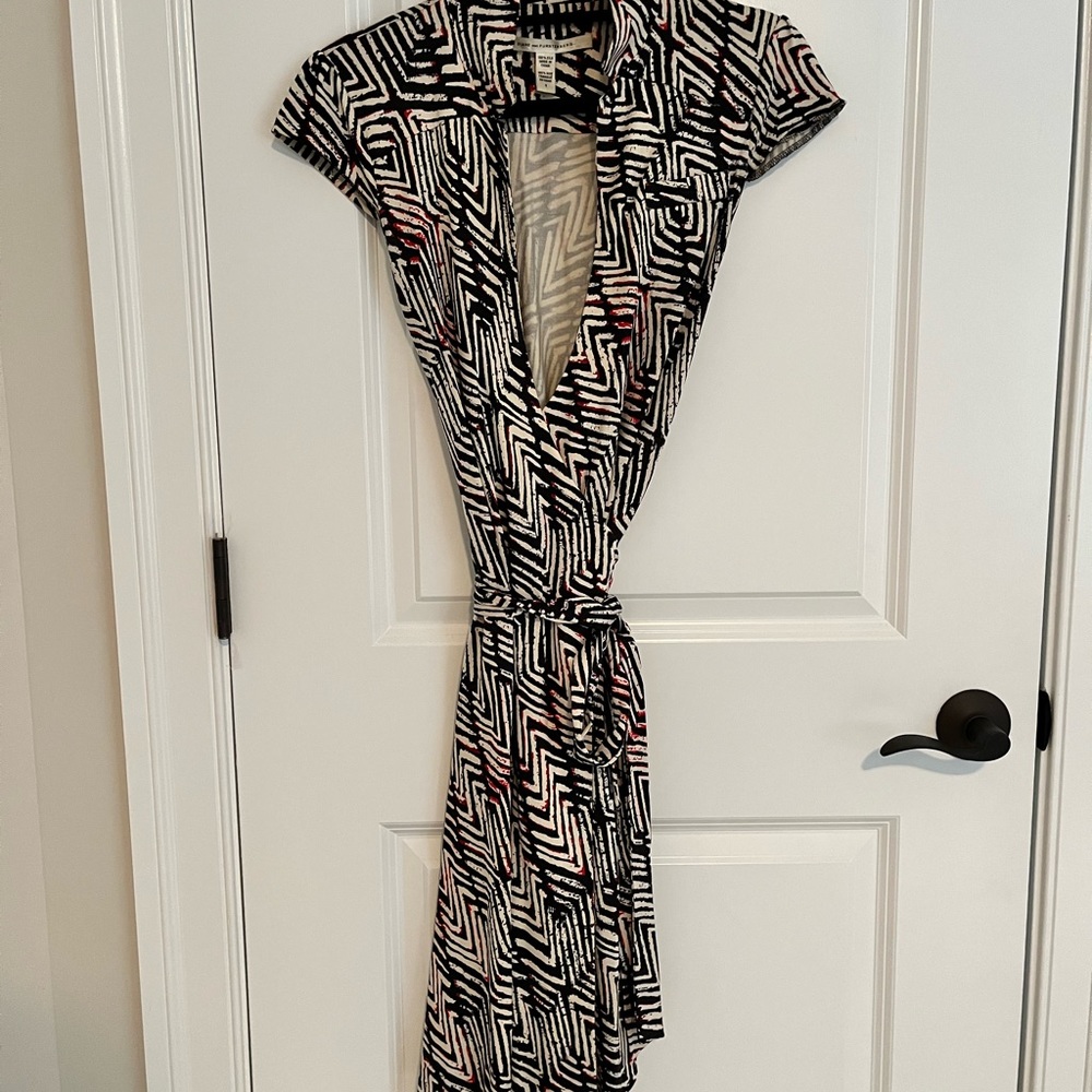 Diane von Furstenberg Geometric Pattern Wrap Dress.